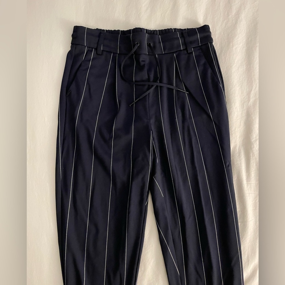 Tall Drawstring Navy Pants - Picture 3 of 5